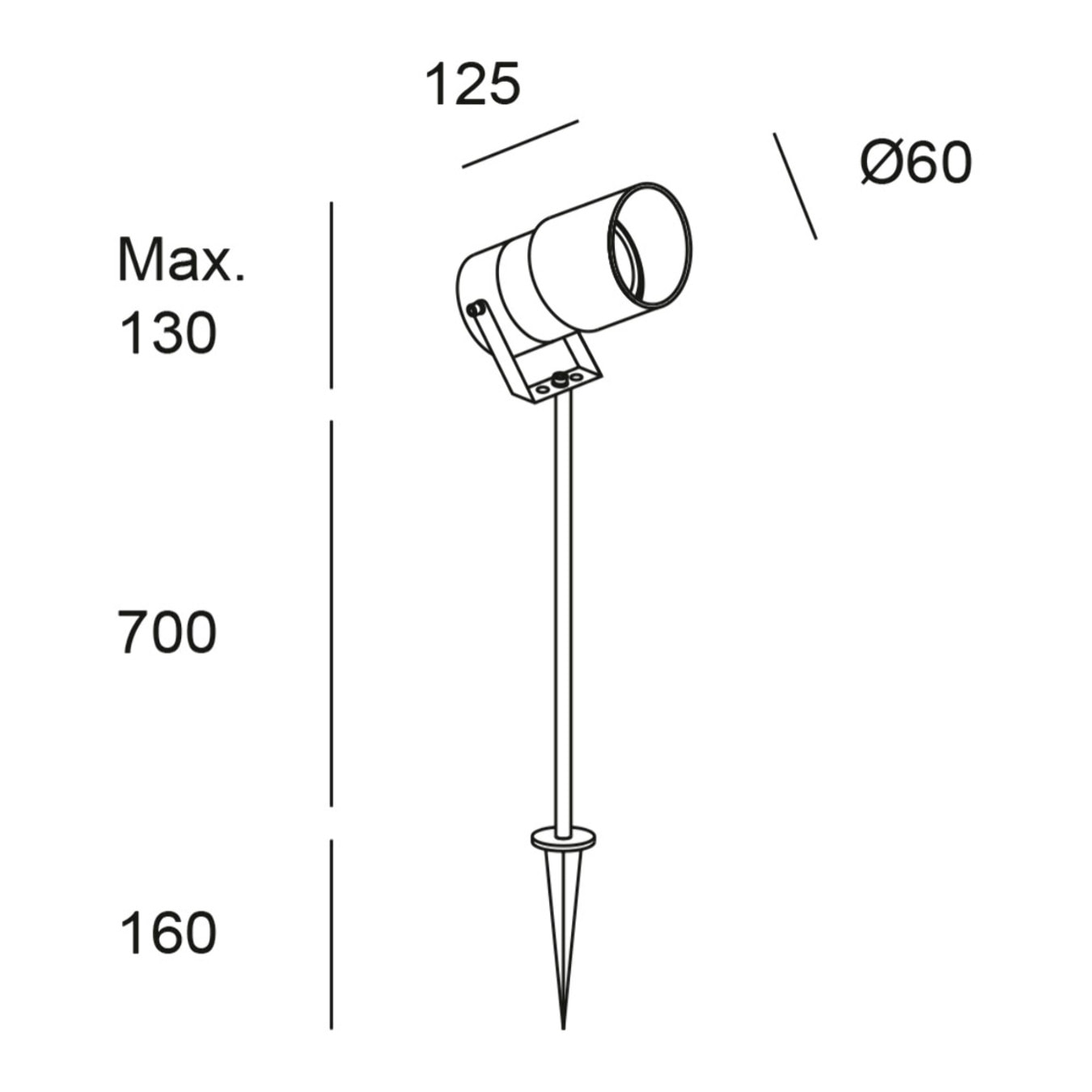 Forlight Ousia baliza negro para bombilla GU10