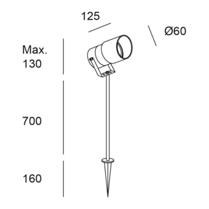 Forlight Ousia baliza negro para bombilla GU10