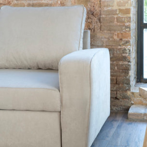 Canapé d'angle Kubor -textile, mousse pu, bois et panneau de particules-couleur beige 238 x 88 x 157 cm