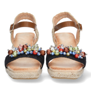 Sandalia de Cuña con Yute y Hebilla