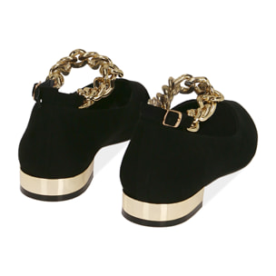 Ballerina nera in microfibra.