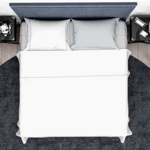 INTRECCI Completo Lenzuola Letto Matrimoniale in Cotone Bicolore, Set Biancheria Letto 2 Piazze Lenzuolo con Angoli + Lenzuolo Sopra + 1 Federa Bianco Lunar