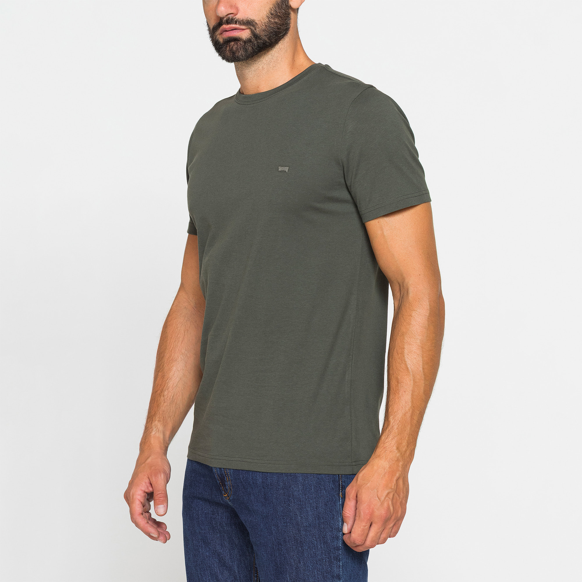 T-SHIRT GIROCOLLO IN COTONE TINTA UNITA