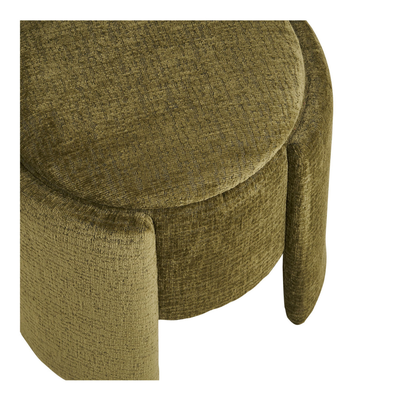 Walsdorf - Pouf rotondo in chenille verde ø42x44 cm