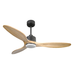 Ventilador de techo Reversible Termostato Dimable Wifi Motor DC Techos Inclinados Mando a Distancia Luz tres tonos Hypersilence Memoria SalamisD132C03LED65260 PURLINE