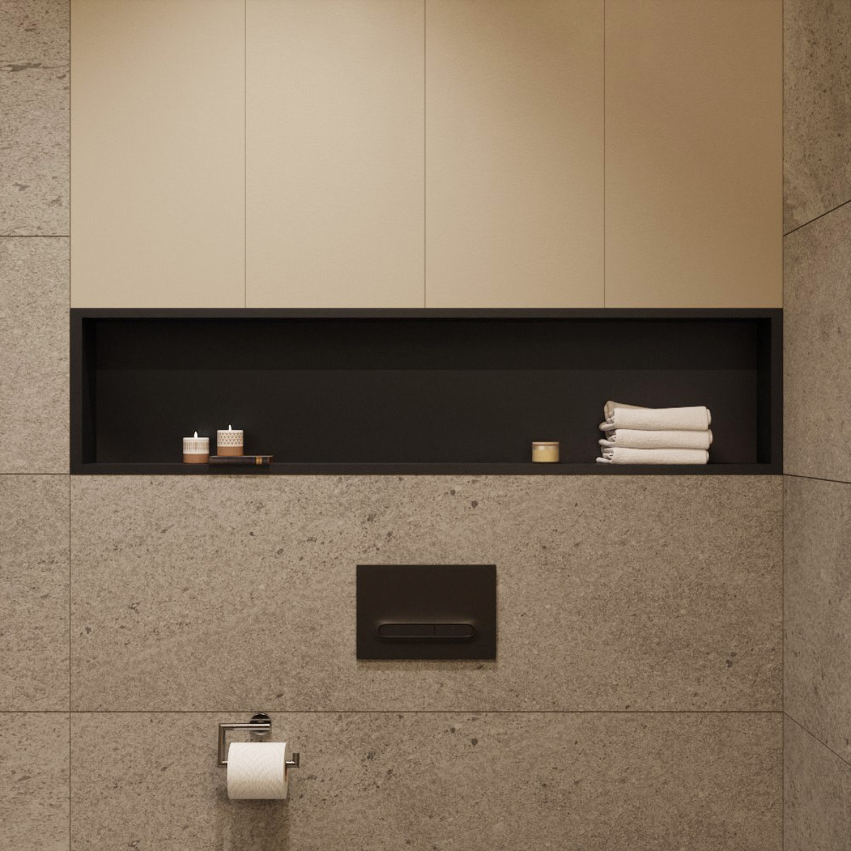 Timeless Niche de Douche à encastrer, Acier Inoxydable 304, 119x26x10cm, Noir mat