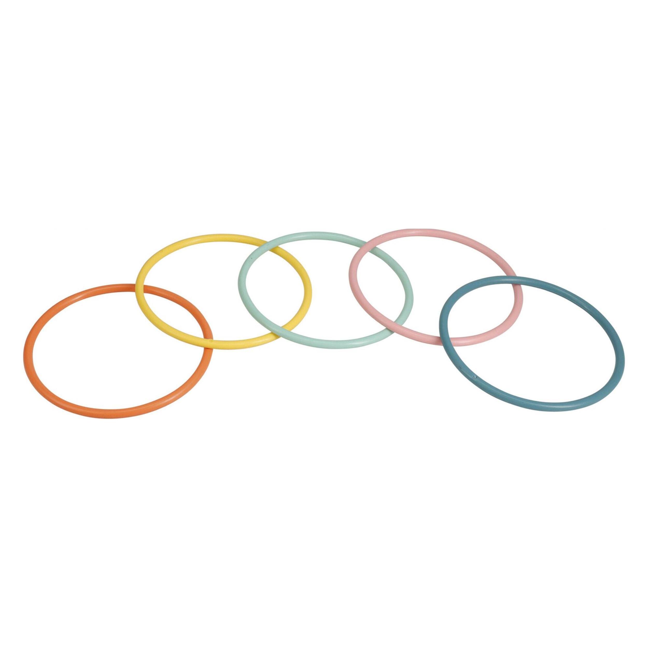 Well Home Juego de Lanzamiento del Anillo en madera con 5 soportes y 5 Anillos de plástico