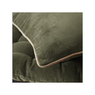 Coussin 45 x 45 cm en velours de coton et passepoil en jute - CESAR