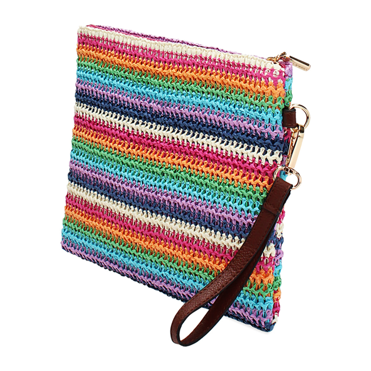 Pochette donna mare multicolor in raffia