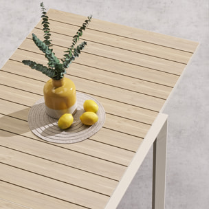 Table de jardin extensible coulissante "Évasion" effet bois lin & argile 10 places  lates en aluminium