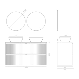 Ensemble de salle de bains Hali Alday, 120 cm, Cloud