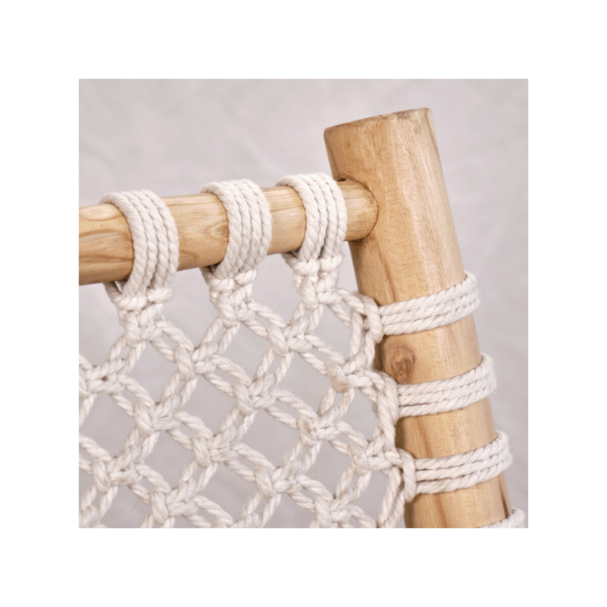 Chaise relax lounge en bois de teck et cannage cordes tressées - PIOU