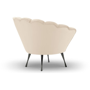 Fauteuil "Kingston" en velours beige clair