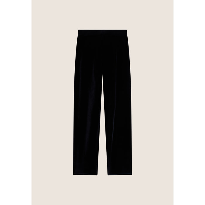 Pantaloni wide leg comfort da donna in tessuto lurex