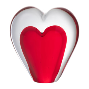 J-Line presse-papier Coeur Debout - verre - rouge