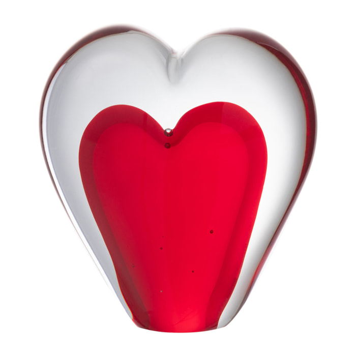 J-Line presse-papier Coeur Debout - verre - rouge