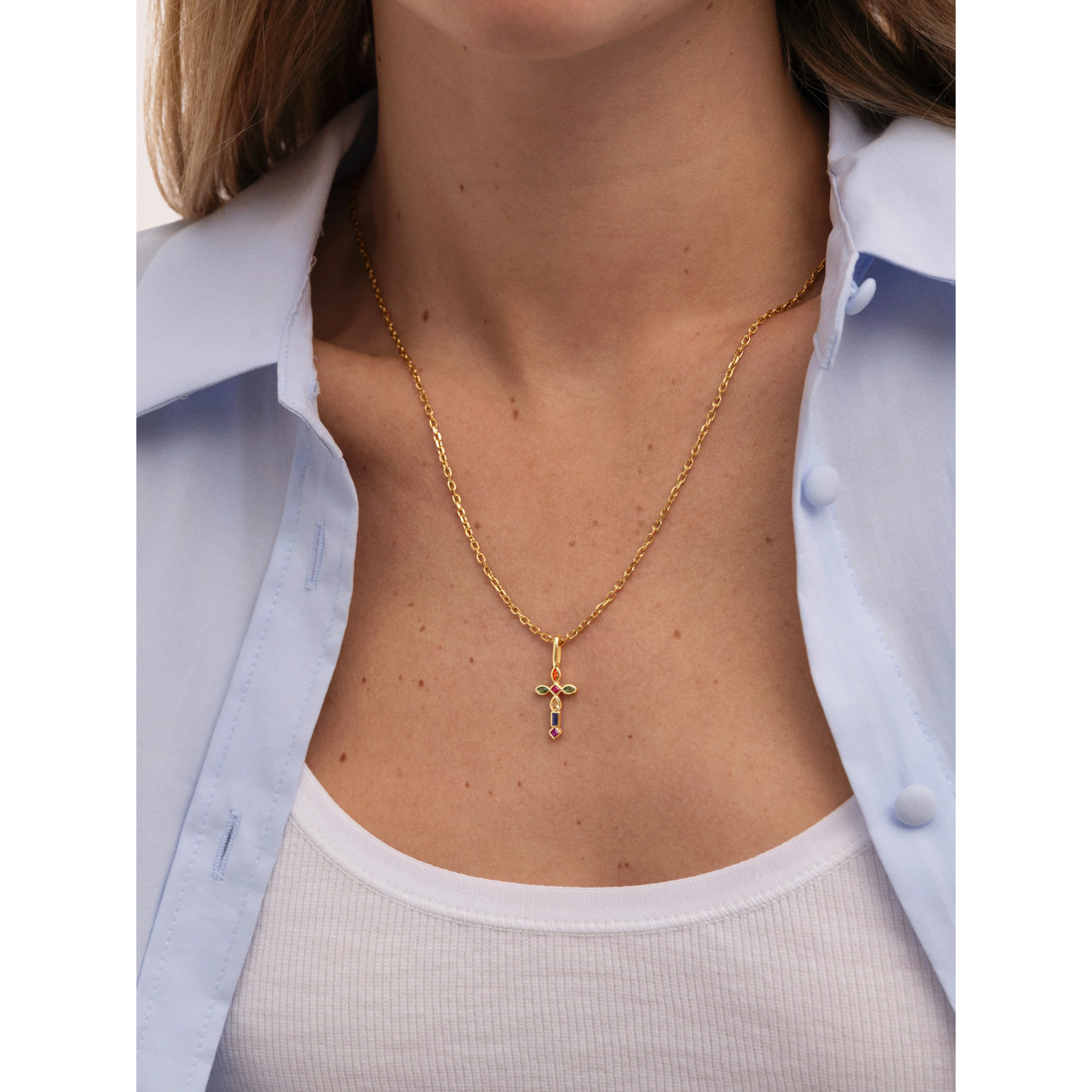 Charm Croce Cascade Placcato Oro