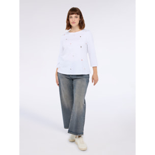 Fiorella Rubino - Jeans cropped de pierna ancha - Azul