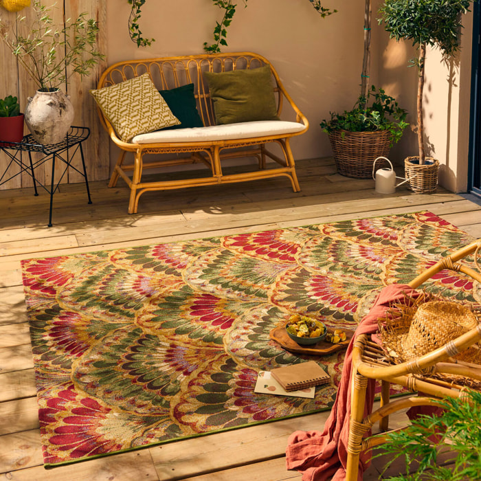 LIDO - Tapis intérieur/extérieur à motif vintage multicolore