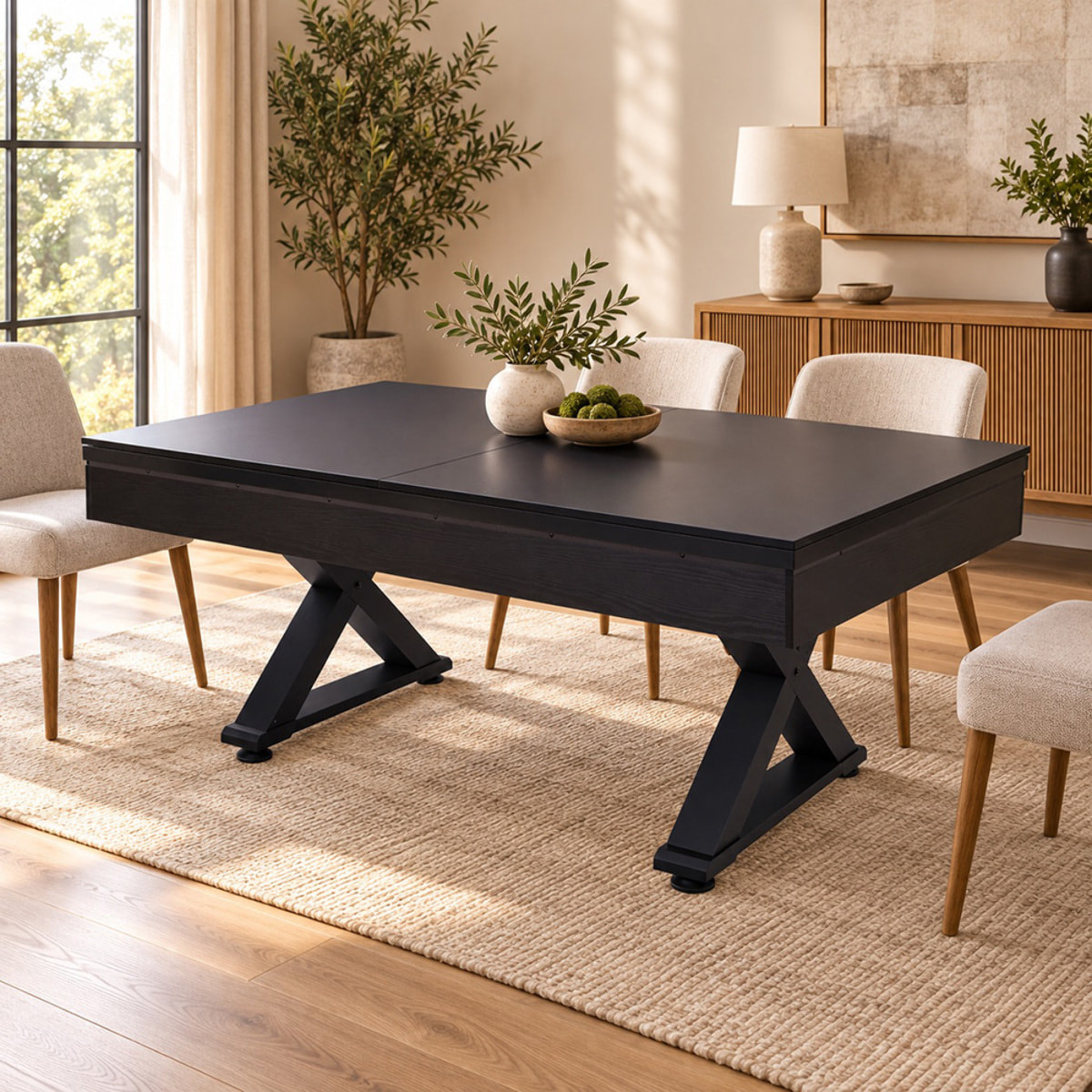 Table multi-jeux ping-pong et billard en bois noir ARIZONA