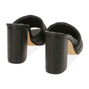 Mules negras, tacón de 9 cm