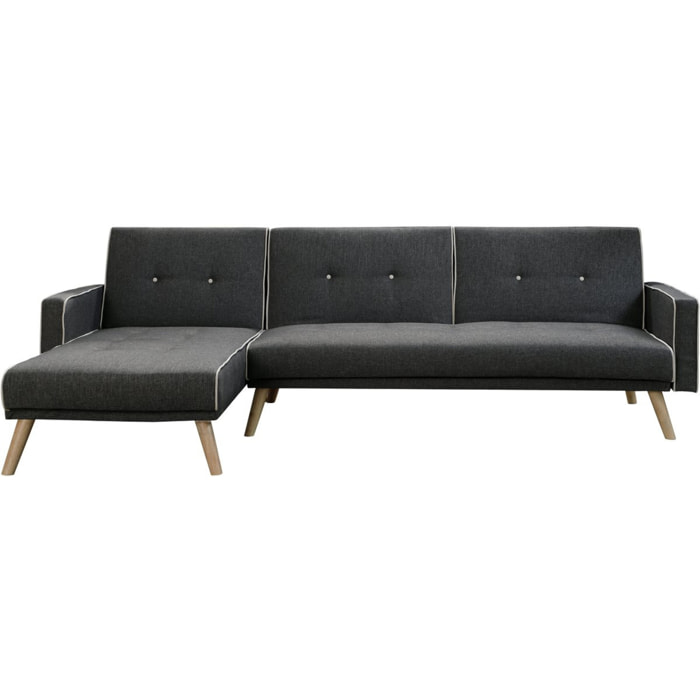 Canapé d'angle convertible et réversible "Jules" - 3 places - Gris