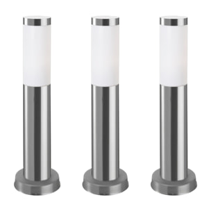 FORLIGHT Koral (3 uds) Baliza Exterior de Jardín Resistente al Agua IP55. Poste de Luz. Lámpara Bolardo de Acero Inoxidable 23W.