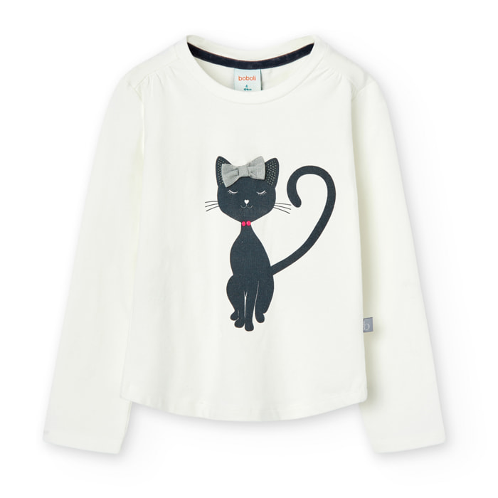 Camiseta punto "gatita" de niña