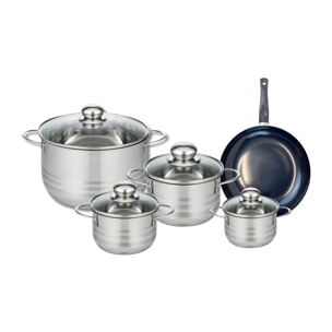 Ensemble de 1 Poêle de cuisson 20 cm et 4 faitouts 12, 14, 16 et 24 cm Elo Prima Brillant