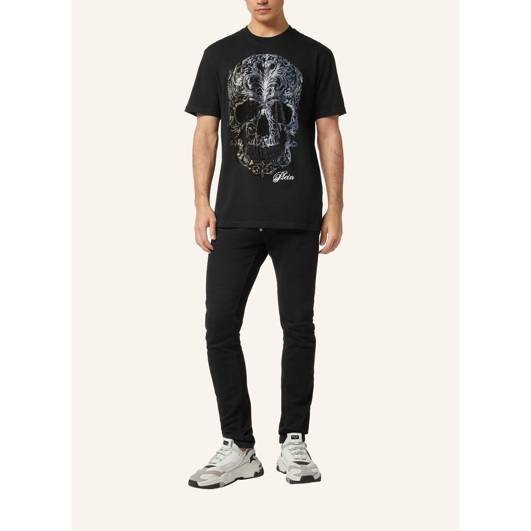 PHILIPP PLEIN Camiseta de cuello redondo y manga corta SKULL