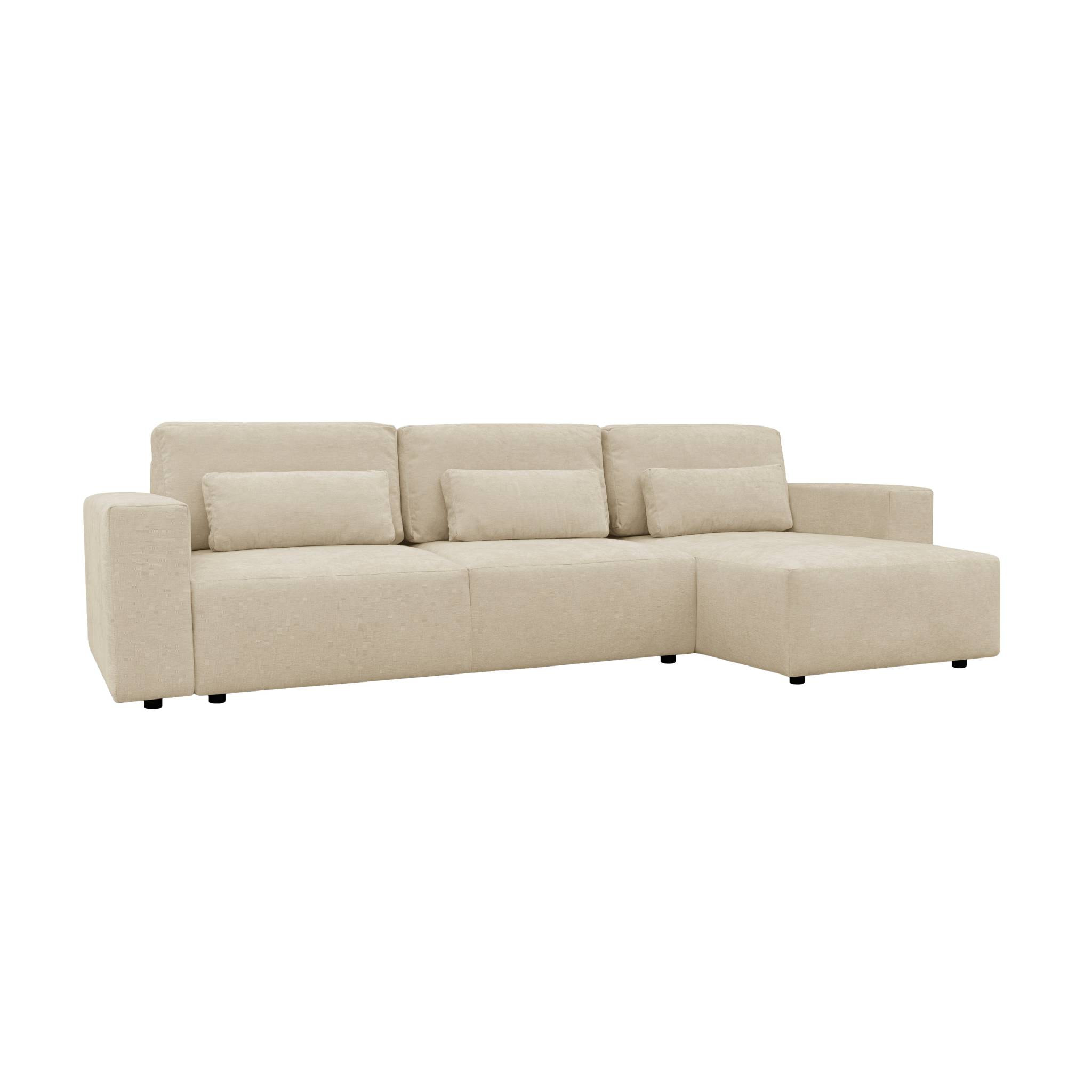 Canapé d'angle convertible réversible 3 places tissu chenille avec coffre THEO