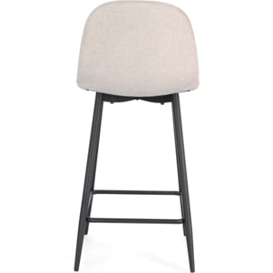 Set di sgabelli IRELIA in tessuto beige e gambe in acciaio nere
