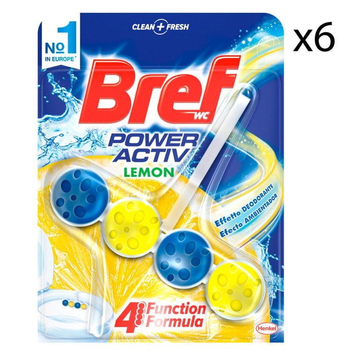6x Bref WC Power Activ Lemon Tavoletta Detergente - 6 Confezioni