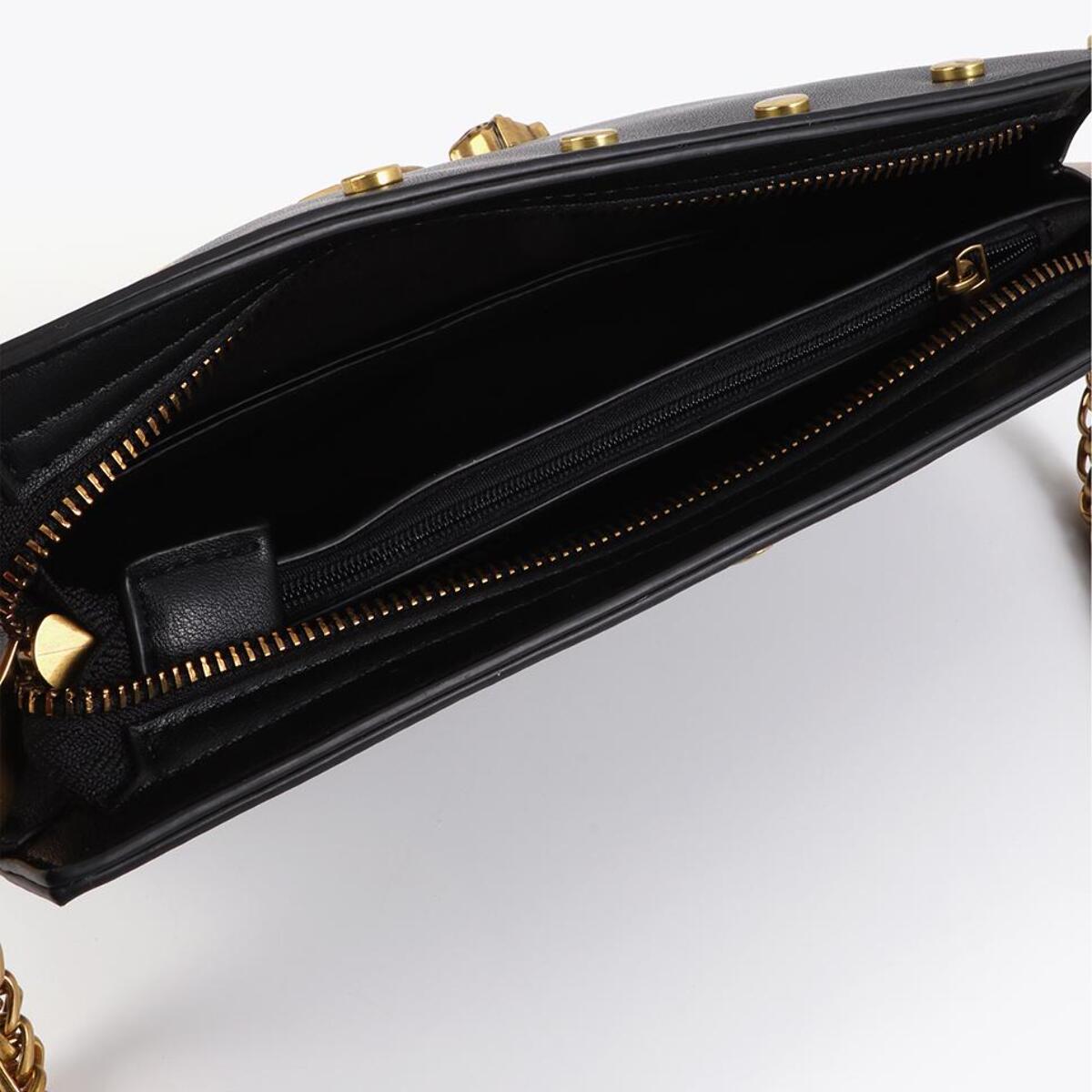 Borsa a tracolla LC con borchie animalier