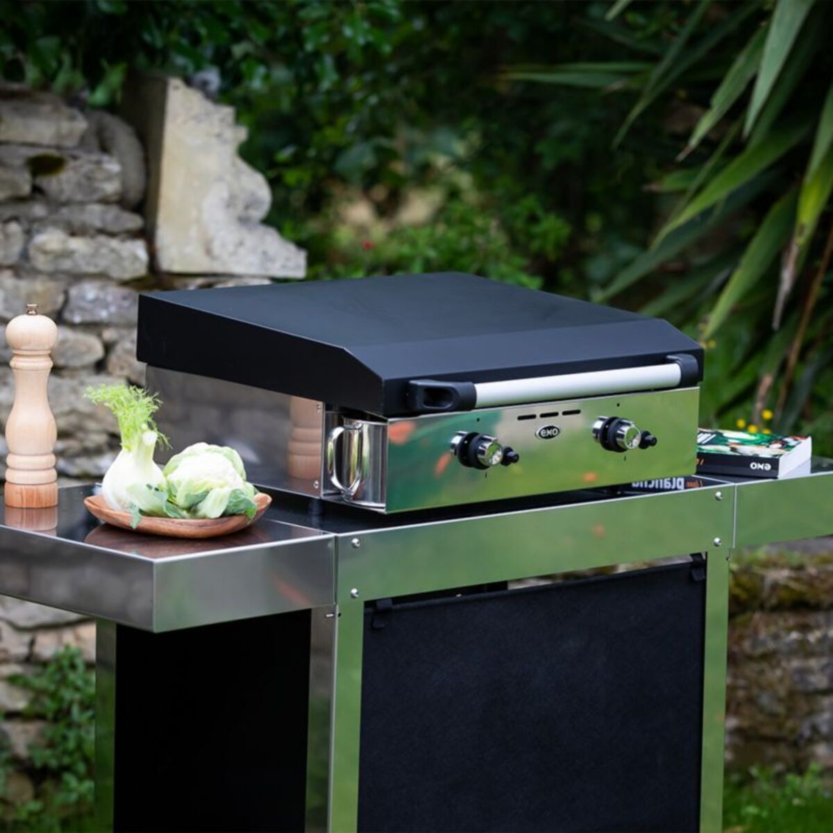 Plancha gaz ENO Initial 50 Inox 2 brûleurs à poser, 47x36 cm