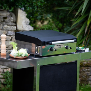 Plancha gaz ENO Initial 50 Inox 2 brûleurs à poser, 47x36 cm