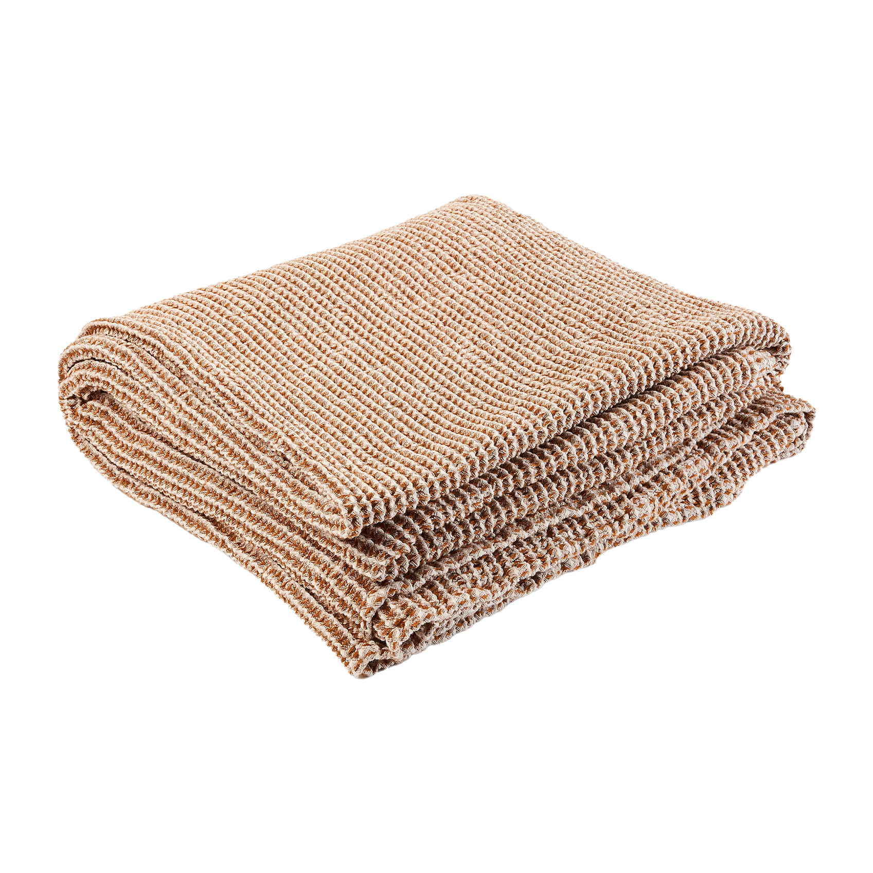 Couvre-lit coton et lin, DECO ESPRIT NID D'ABEILLE