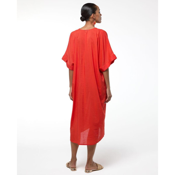 Abito midi in lino con nodo