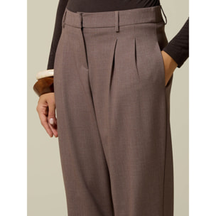 Oltre - Pantaloni cropped con pinces - Grigio