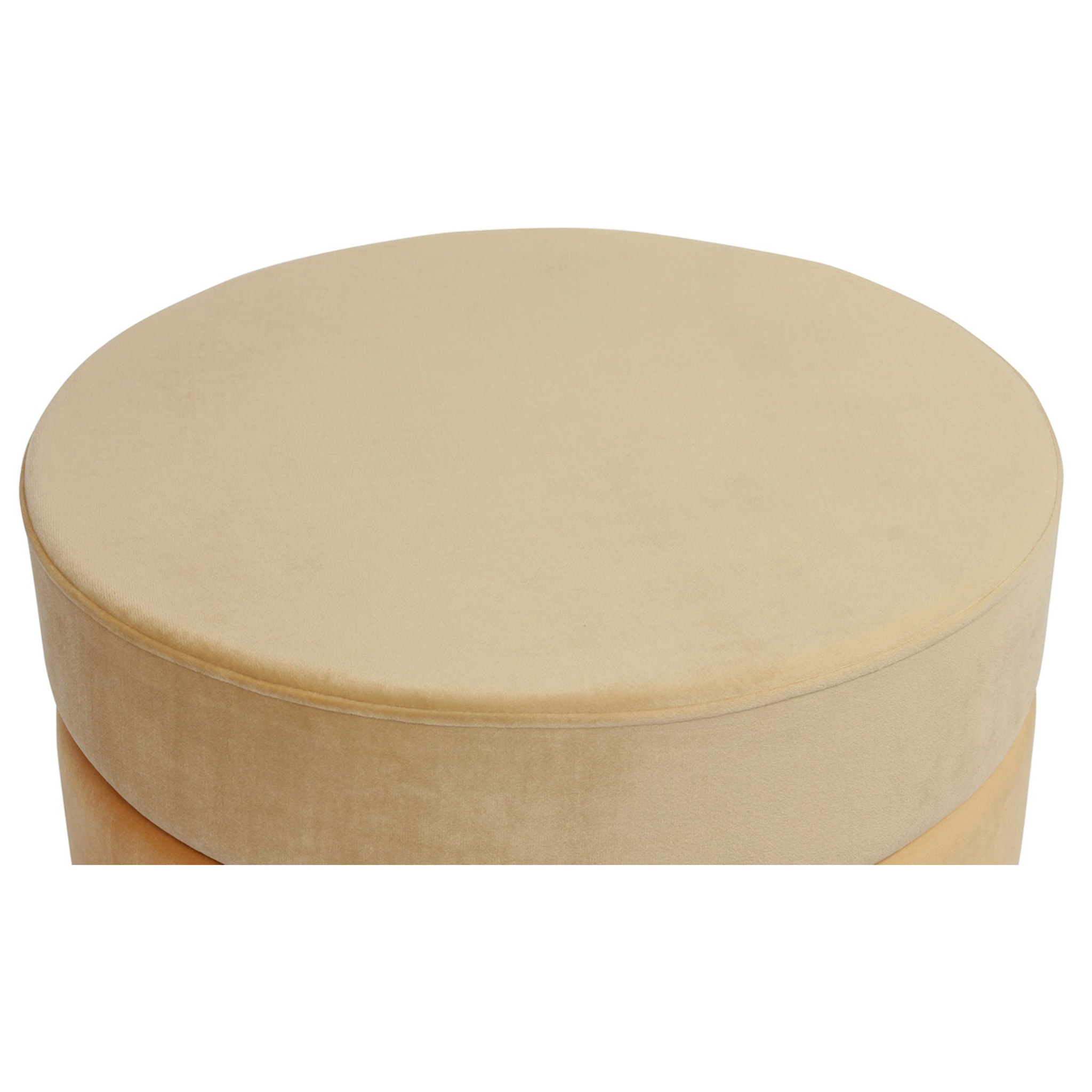 Pouf contenitore Matilda in velluto arancio con base dorata