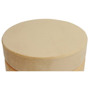 Pouf contenitore Matilda in velluto arancio con base dorata