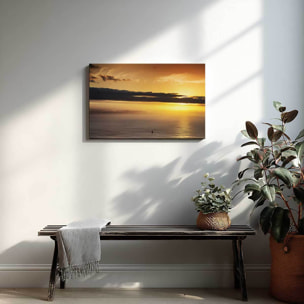 Tableau coucher de soleil sur la mer Calme plat Toile imprimée