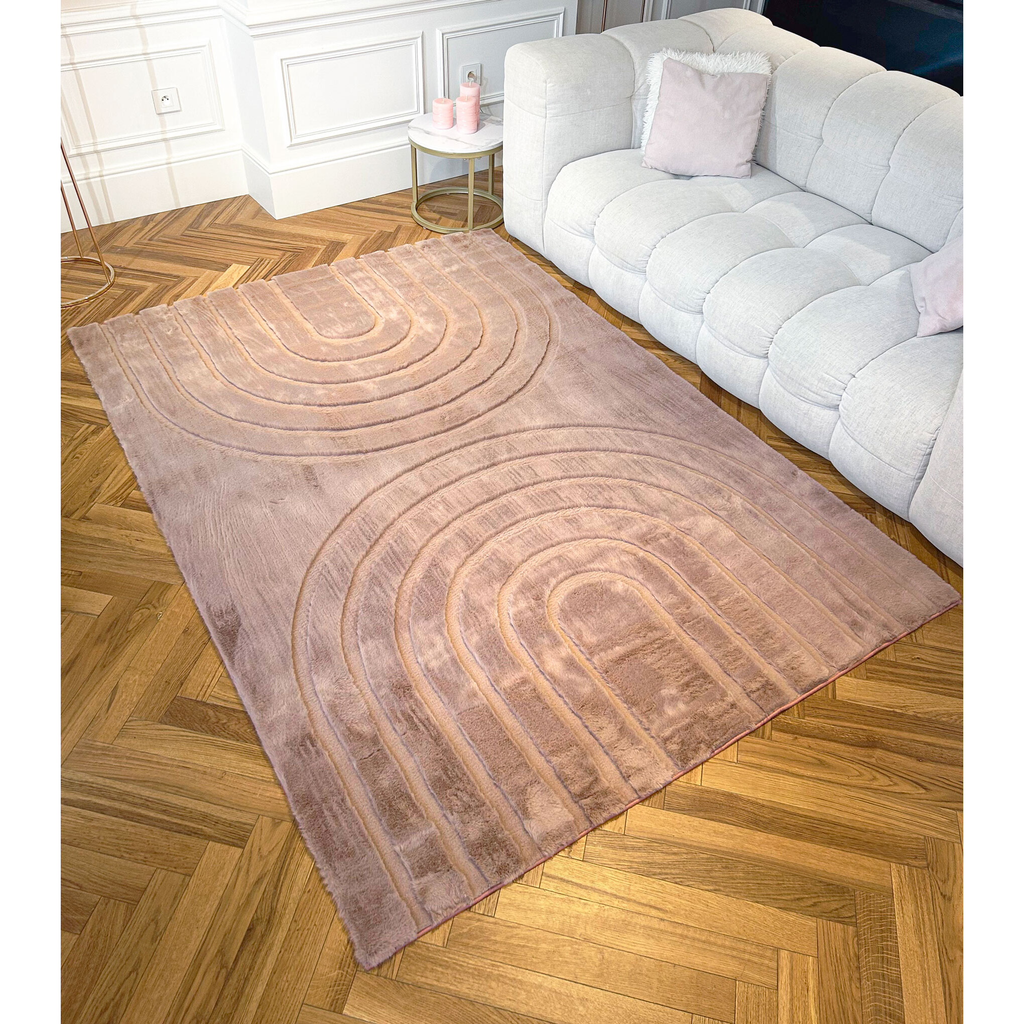 ALASKA - Tapis doux à motif arc rose