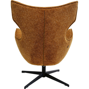 Fauteuil pivotant et repose-pieds Jules marron Kare Design