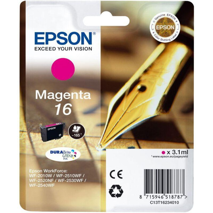 Cartouche d'encre EPSON T1623 Magenta Série Stylo Plume