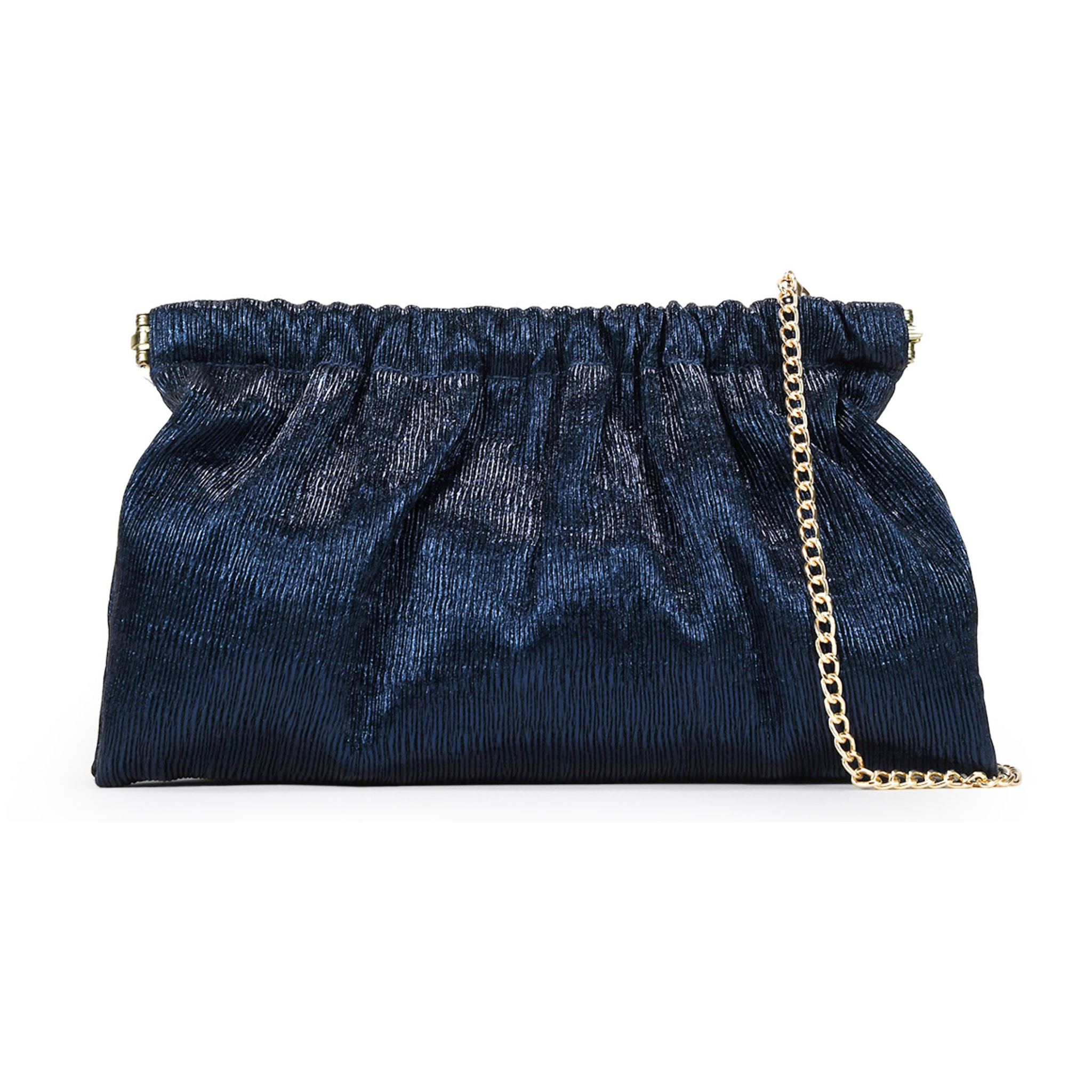 Bolso de fiesta azul con boquilla