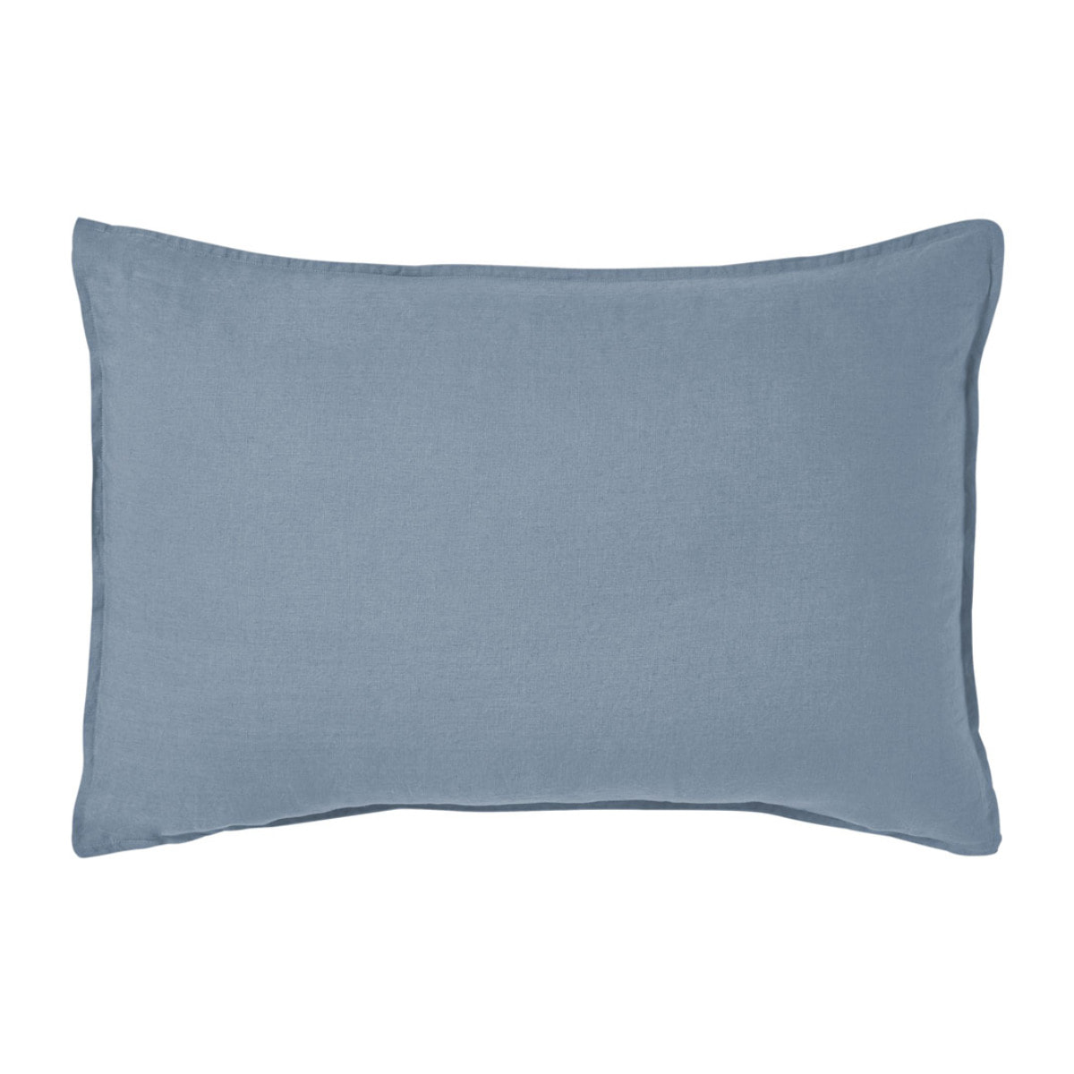 Taie d'oreiller unie en lin lavé, Made in France, NOUVELLE VAGUE , Bleu cascade
