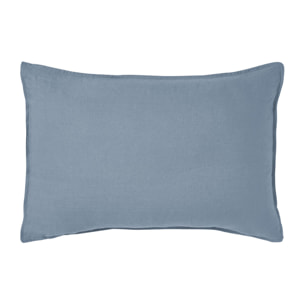 Taie d'oreiller unie en lin lavé, Made in France, NOUVELLE VAGUE , Bleu cascade