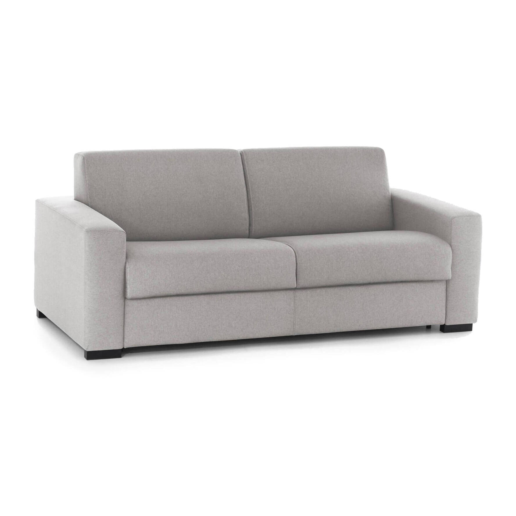 Divano Letto Alena, Divano a 2 posti, 100% Made in Italy, Sofà Soggiorno con apertura girevole, in tessuto imbottito, con Braccioli slim, Cm 160x95h90, Grigio