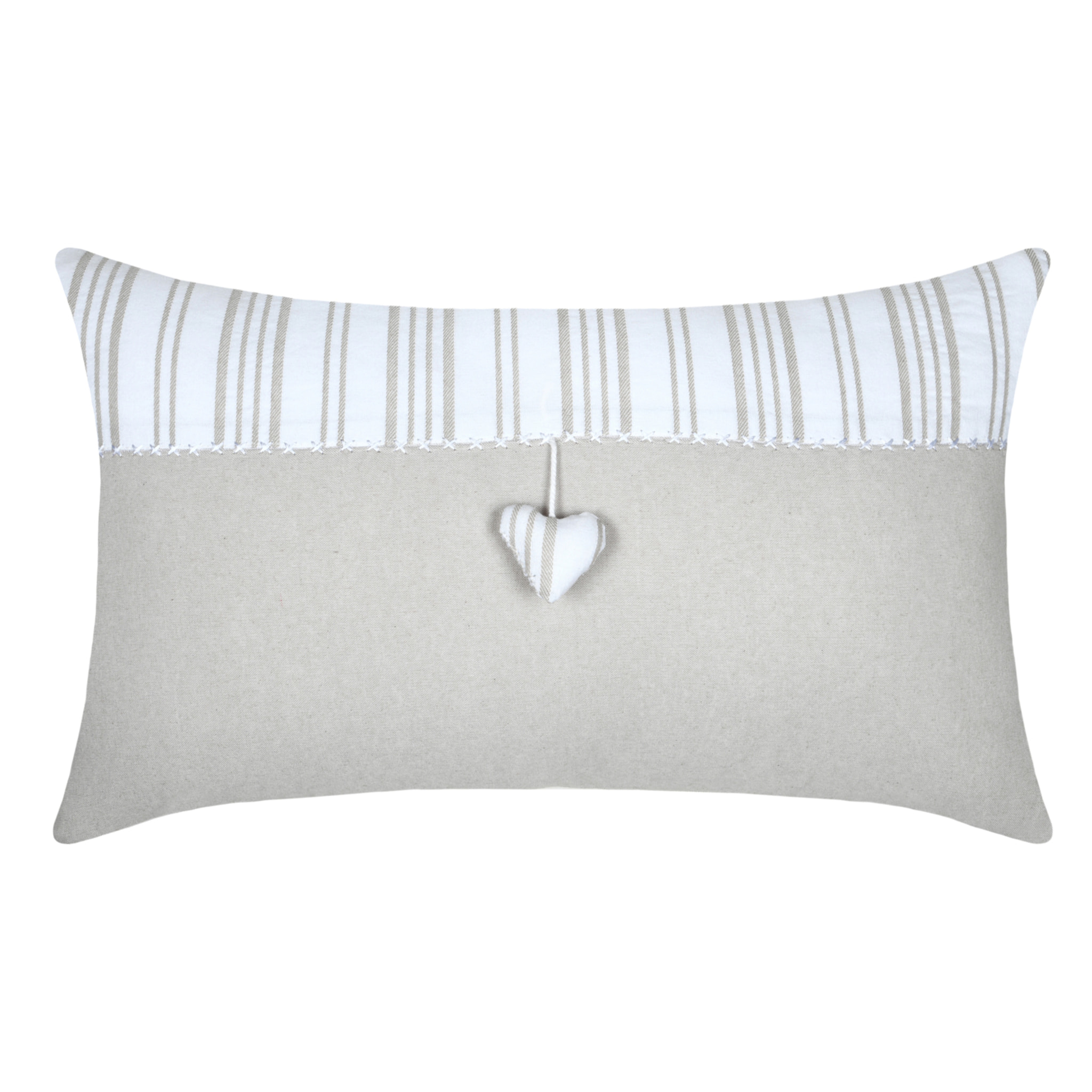 Coussin décoratif coeur - Ecru